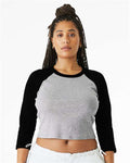 Women's Micro Rib Three-Quarter Raglan Sleeve Baby Tee