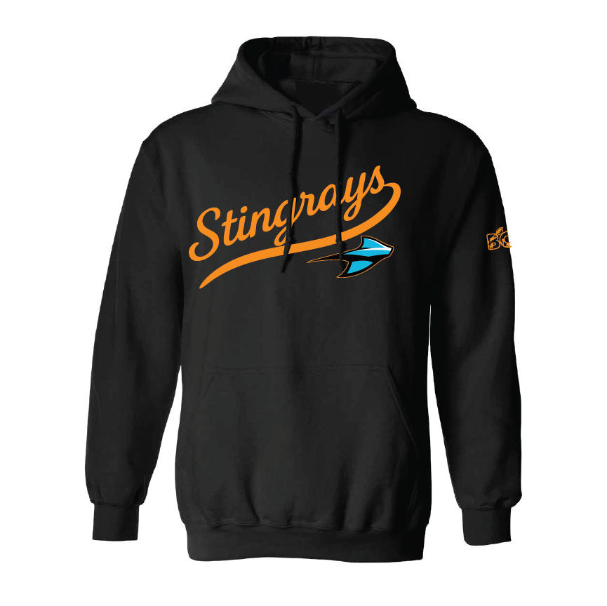 Stingrays Retro  Script SUPERSOFT Hoodie (ADULT) Black